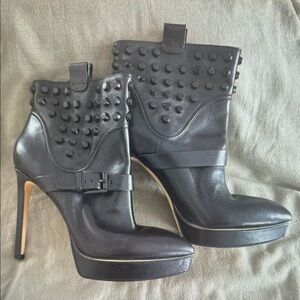 Michael Kors Black Studded Heeled Boots